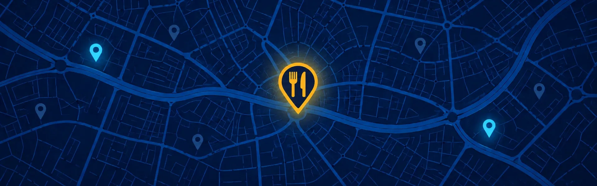 Mapa de Málaga con un marcador de restaurante: marketing local para restaurantes, bares y cafeterías