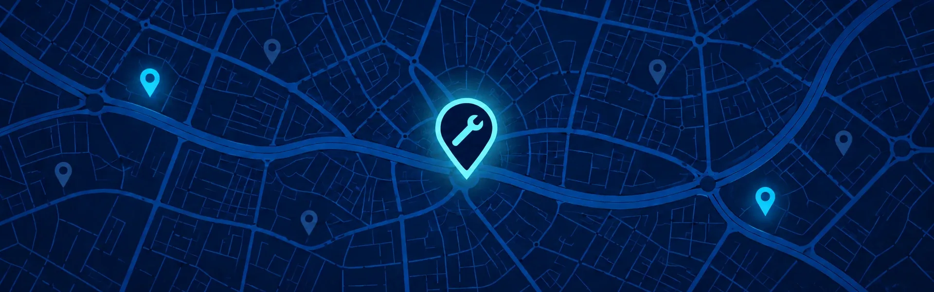 Mapa de Málaga con un marcador de taller mecánico: marketing local para talleres de coches